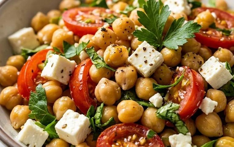 Lemony Chickpea Feta Salad (Gluten Free)