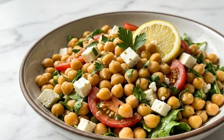 Lemony Chickpea Feta Salad Gluten Free