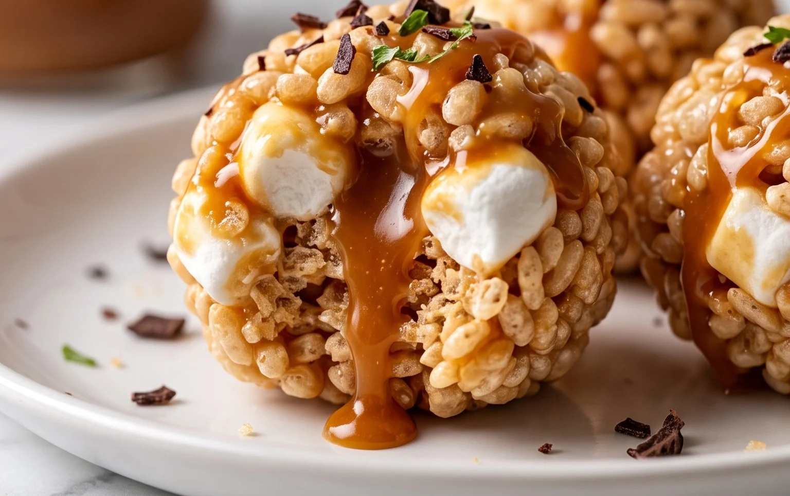 Caramel Marshmallow Rice Krispie Balls Recipe
